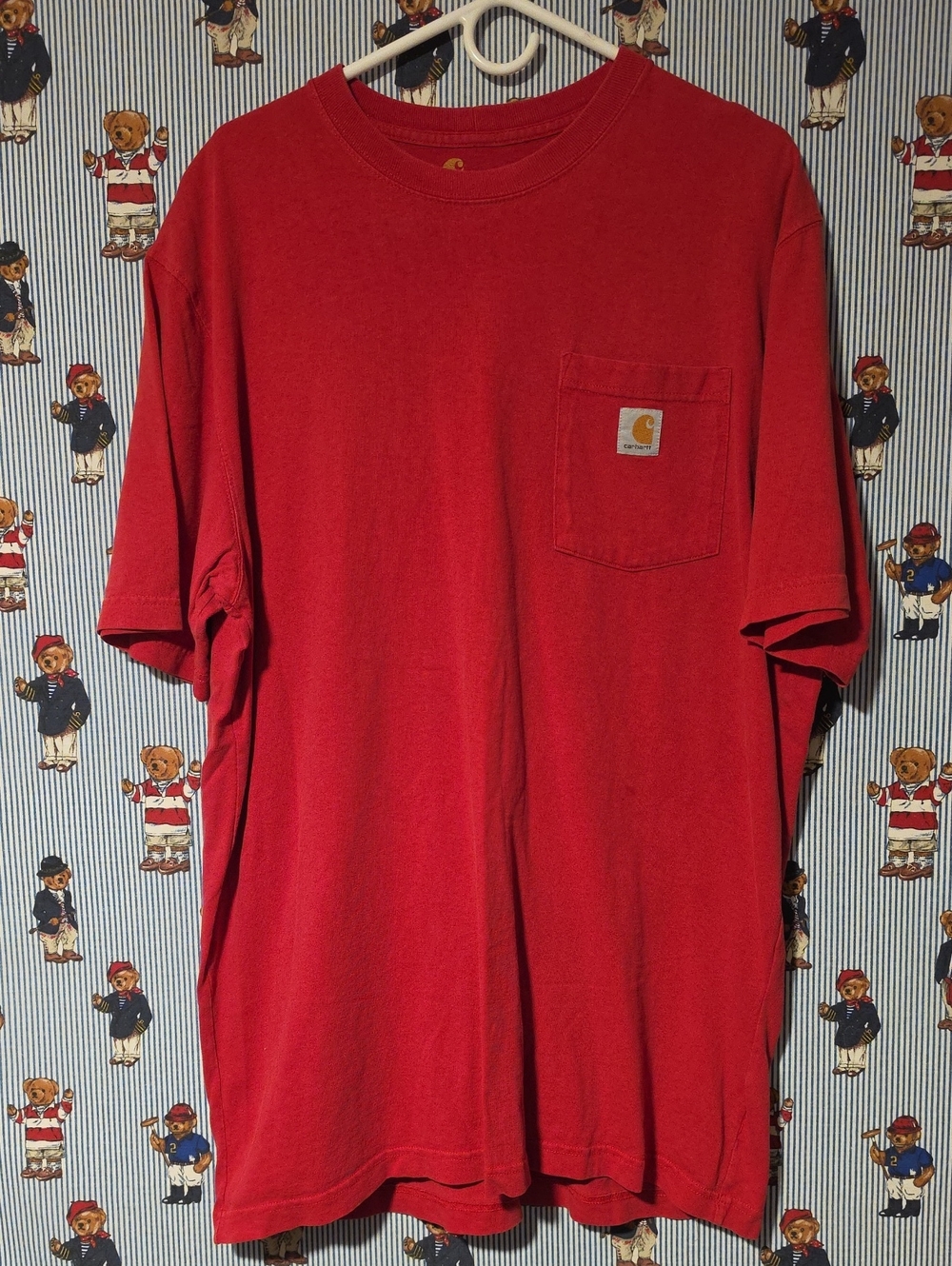 Carhartt Men's Red Pocket T-Shirt Large Tall Original Fit